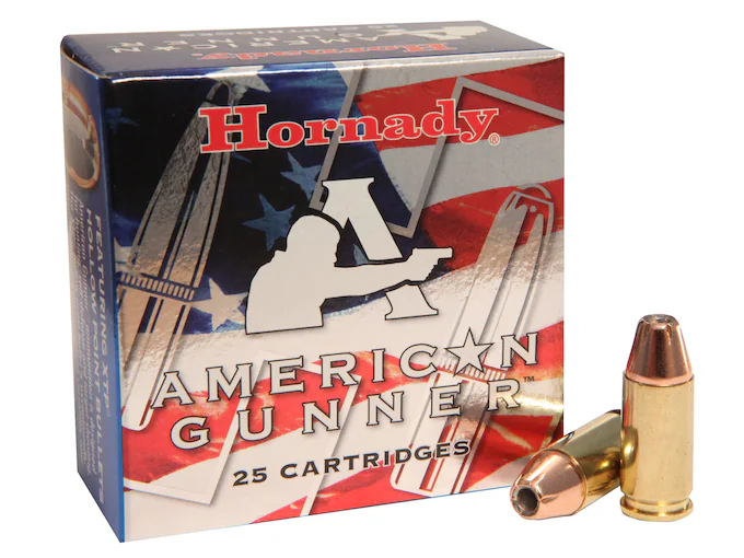 Hornady American Gunner 9mm Luger +P Ammo 124 Grain Hornady XTP Jacketed Hollow Point  500 rounds For Sale
