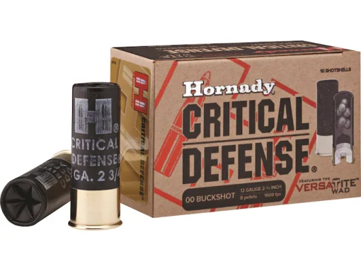 In Stock: Hornady Critical Defense 12 Gauge Buckshot Ammo 2-3/4″ for sale