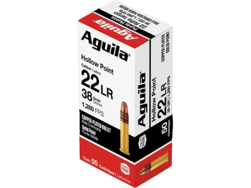 Aguila Super Extra High Velocity 22LR Ammo 38 Grain Plated Hollow Point For Sale