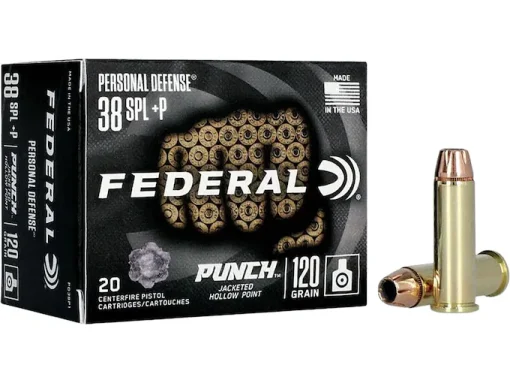 Federal Personal Defense Punch 38 Special +P Ammo 120 Grain Jacketed Hollow Point 200 - Fast Ship