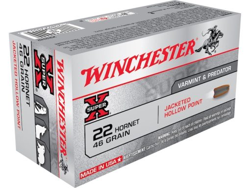 Authentic Winchester Super X 22 Hornet Ammo 46 Grain Jacketed Hollow Point  200 rounds