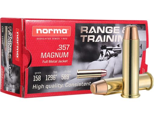 Norma Range & Training 357 Magnum Ammo 158 Grain Full Metal Jacket 500 rounds - Best Price